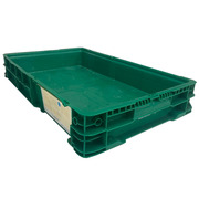 Caja Plástica Usada Verde Cerrada 60 x 37 x 10 cm