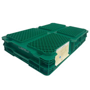Caja Plástica Usada Verde Cerrada 60 x 37 x 10 cm